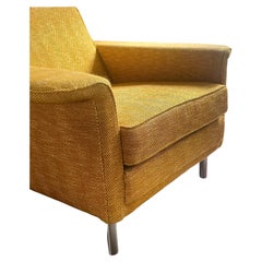 Set of Three-Seat Sofa and Arm Chair in Gold Colored Wool