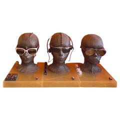 Set of Three "See No, Speak No, Hear No Evil" Steampunk Heads / Sculptures