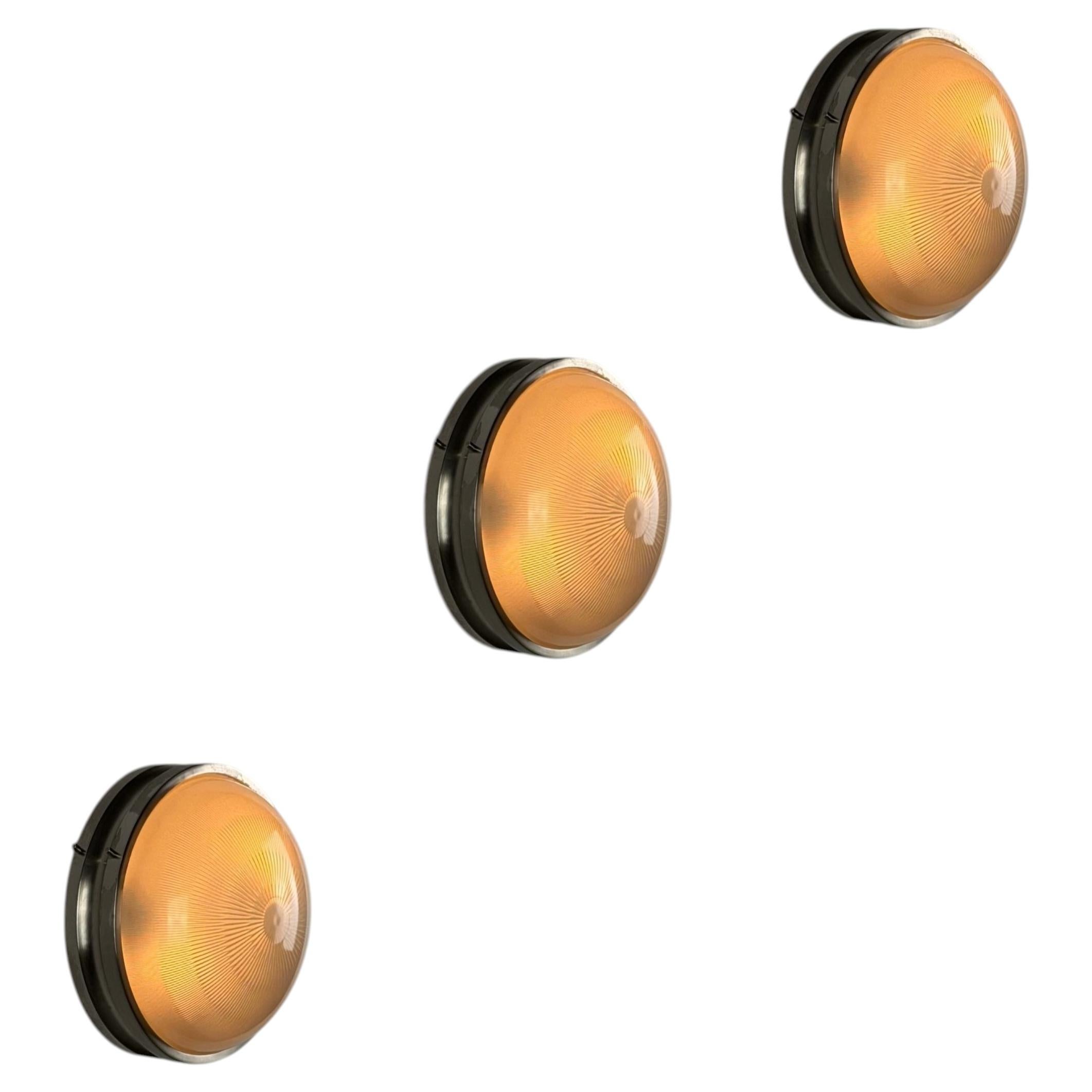 Set of Three Sergio Mazza “Sigma” Ceiling or Wall Lights for Artemide, 1960s