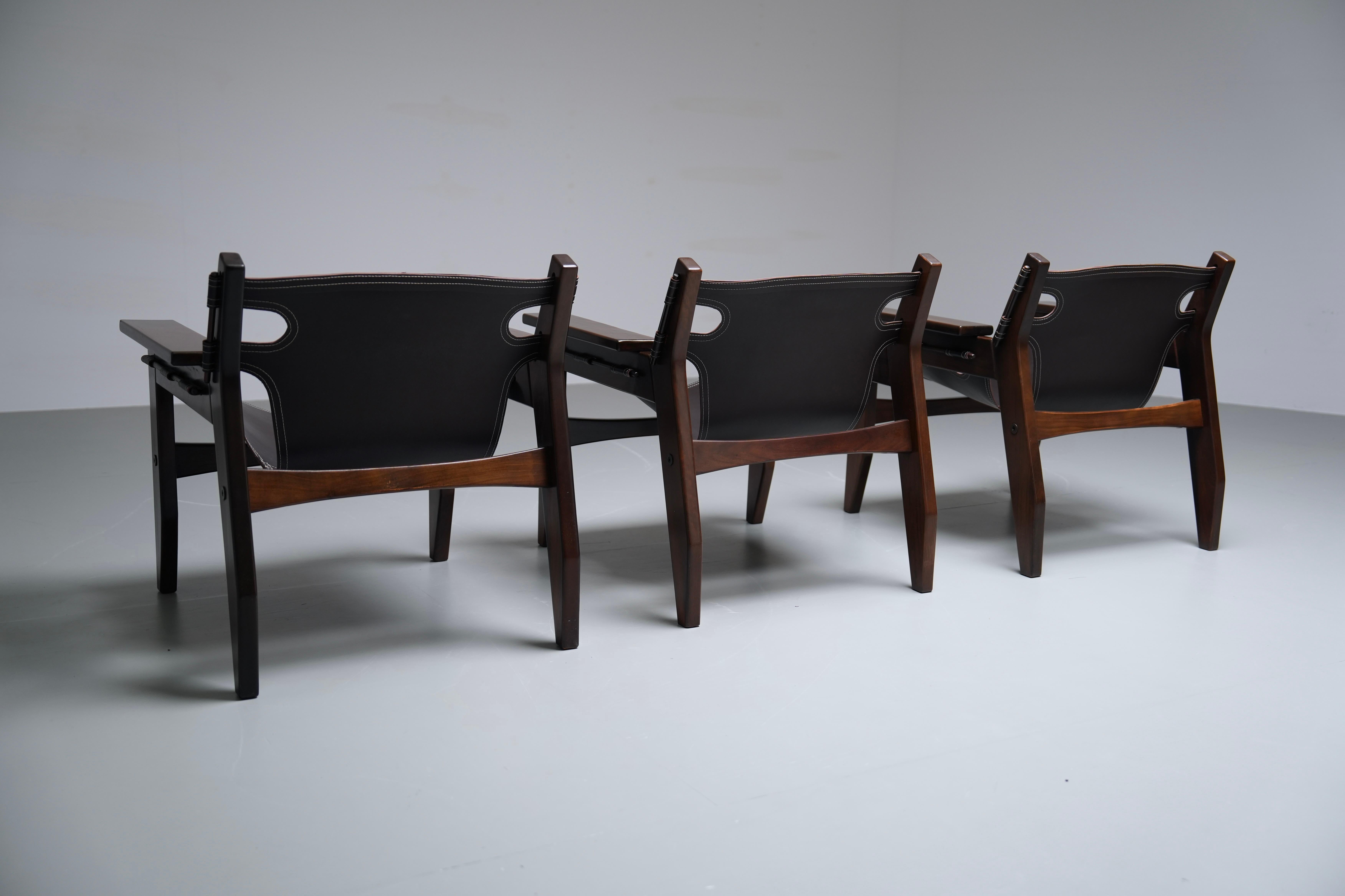 Brazilian Sergio Rodrigues ‘Kilin' Lounge Chairs. set of three, Brasil, 1970s For Sale