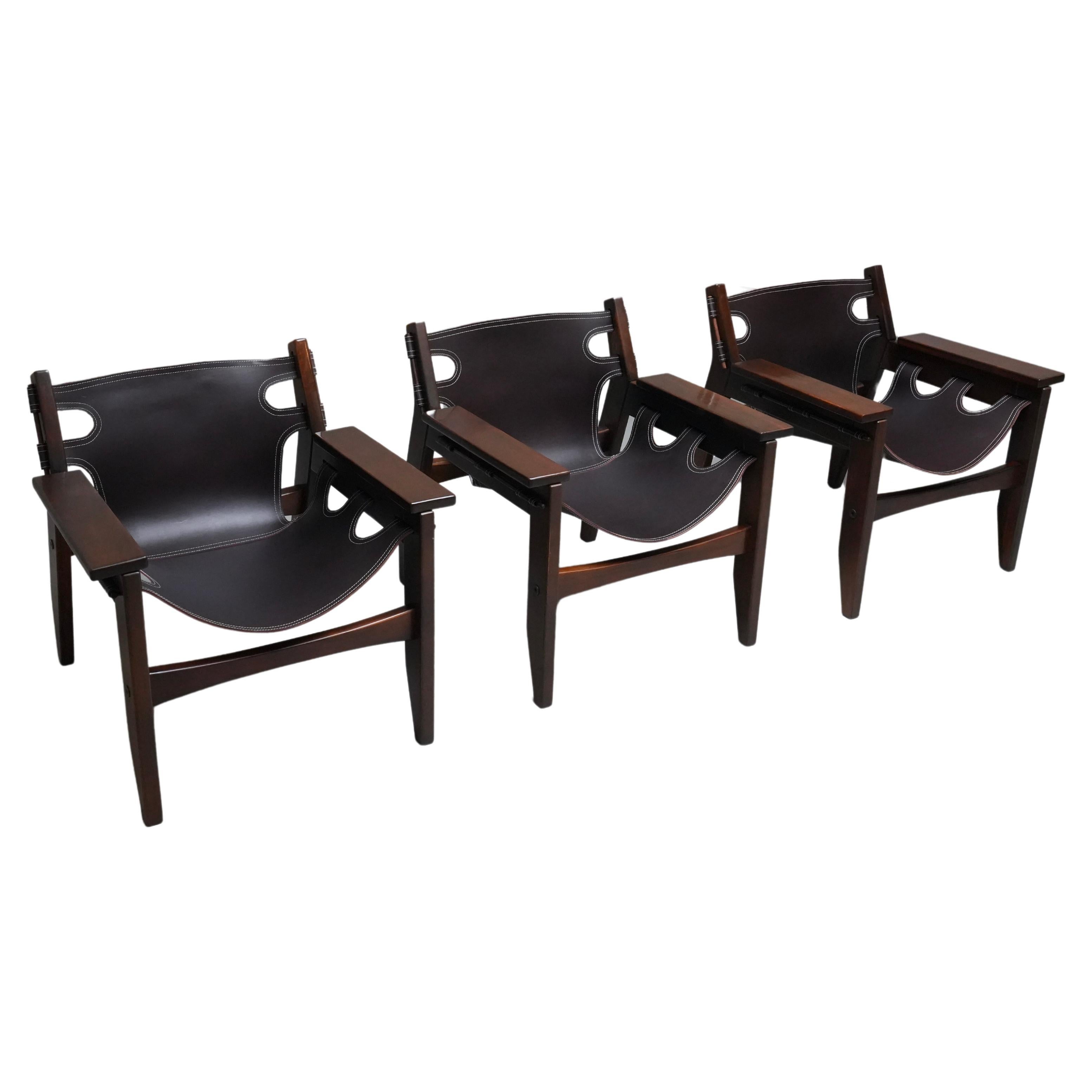 Set of Three Sergio Rodrigues ‘Kilin' Lounge Chairs, Brasil, 1970s For Sale