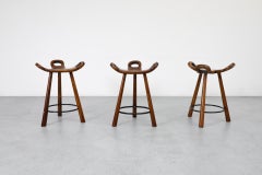 Ensemble de trois tabourets de comptoir « Marbella » bas de style Sergio Rodriguez