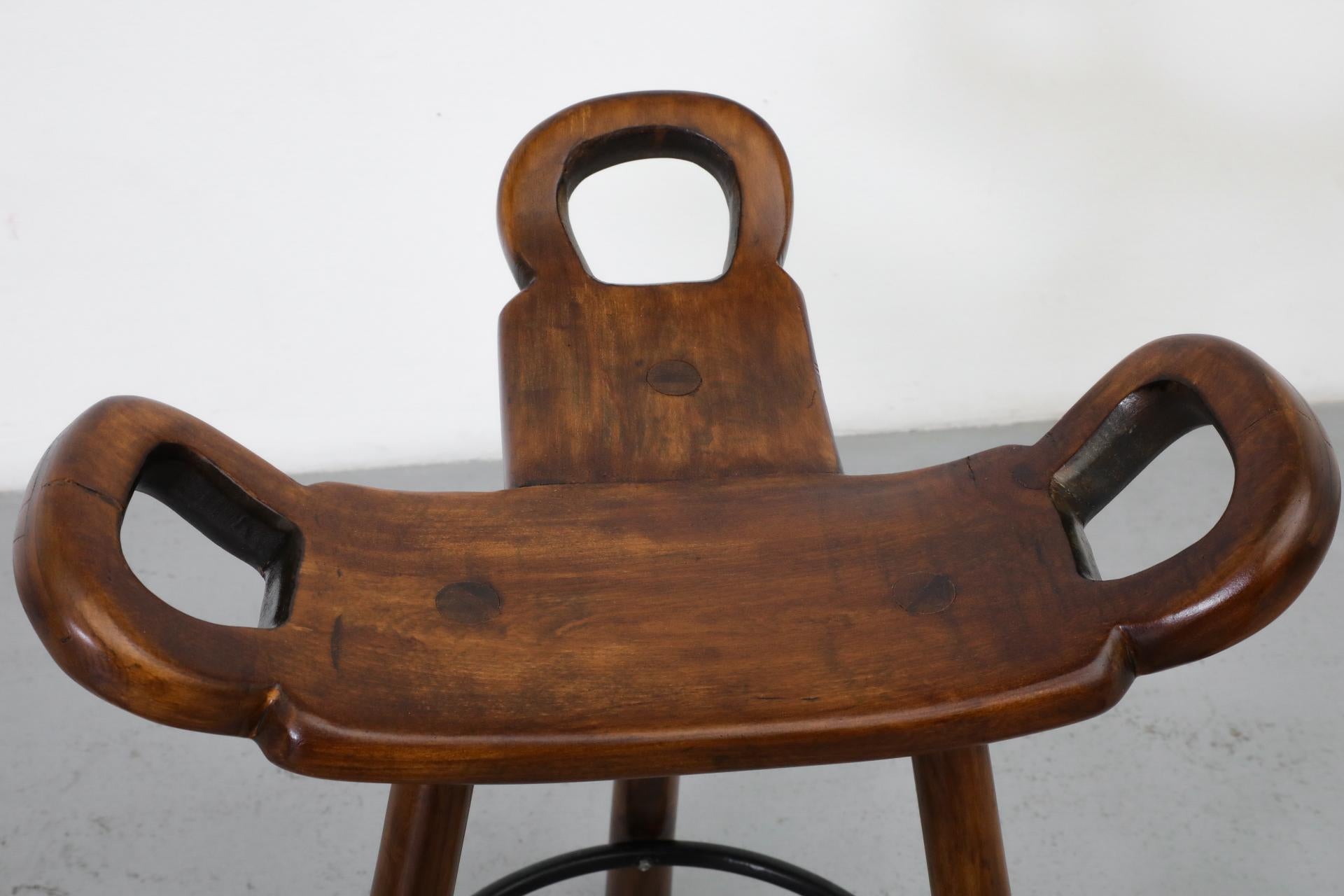 20th Century Set of Three Sergio Rodriguez Style Low 'Marbella' Counter Stools