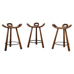 Set of Three Sergio Rodriguez Style Low 'Marbella' Counter Stools