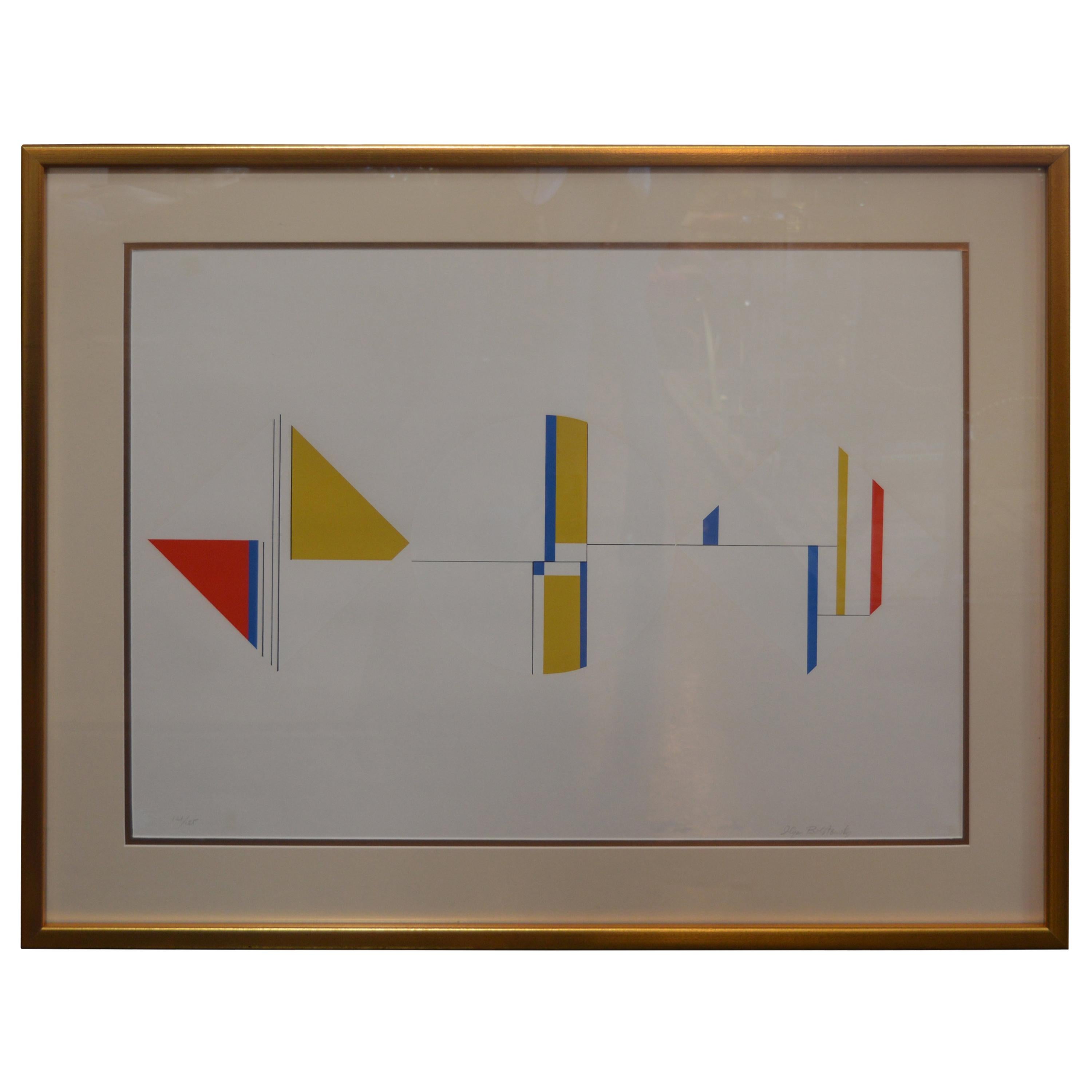 Three colorful geographic serigraphs by Ilya Bolotowsky. All three prints have been re-framed with UV protected acrylic. Along with new matting.
Diamond, circle and diamond are signed in the bottom right corner, 121/125
Rectangles, signed bottom