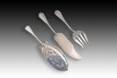 Set of Three Serving Cutlery. Silver, Espunes, Matilde, Spain, 20th Century