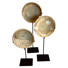 Set of Three Ship Wrecked Tea Cups on Stands, Cambodia, 18th Century