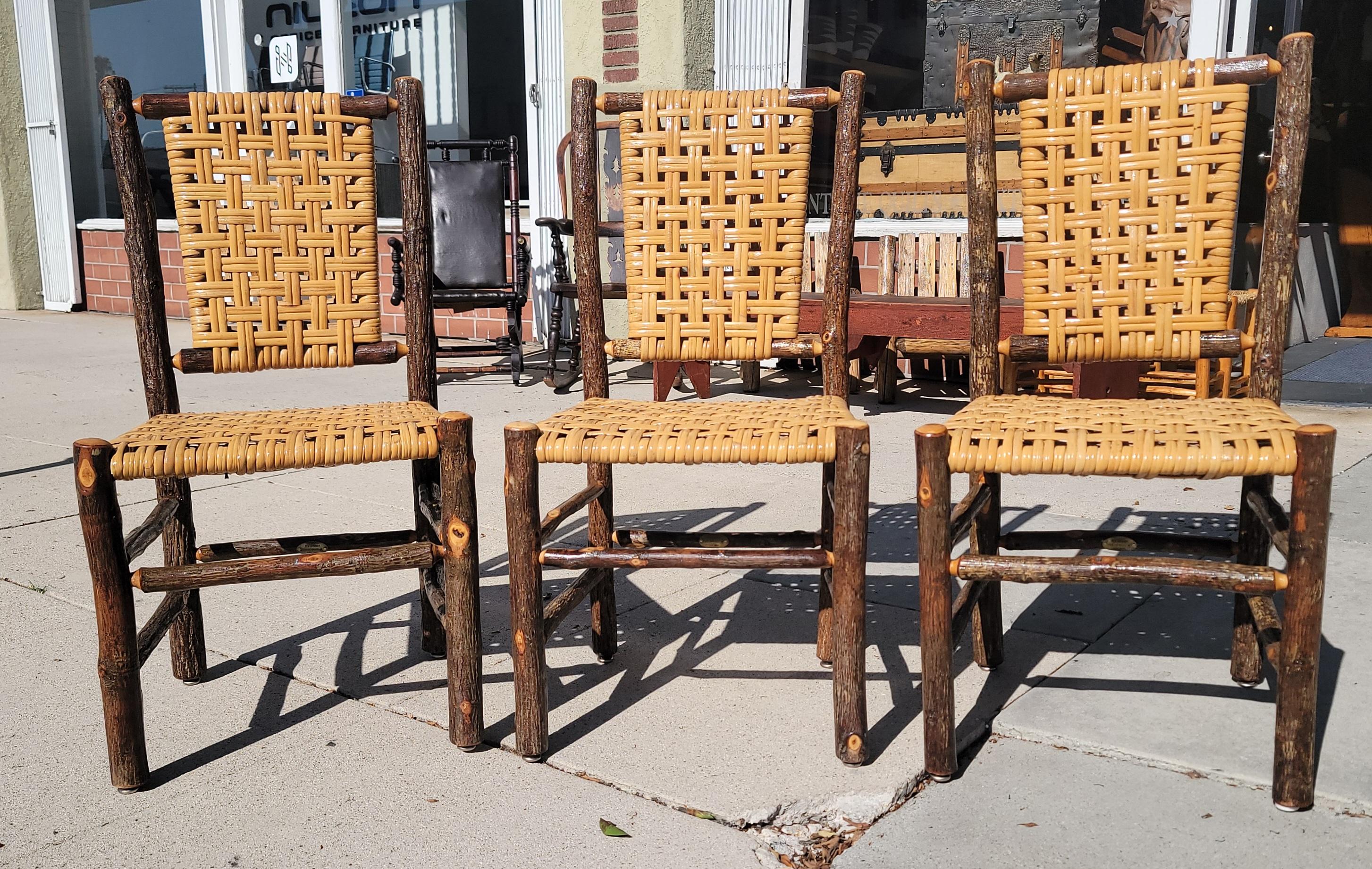 American Set of Three Signed  Old Hickory Side Chairs