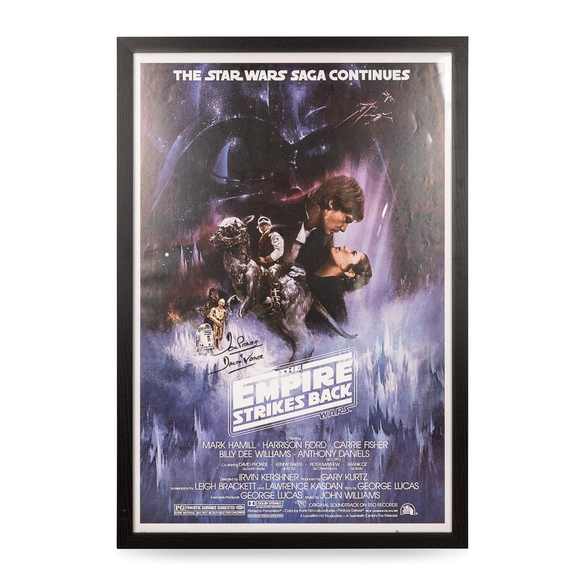A set of three large framed posters, signed by Jack Prowse (DARTH VADER), from the blockbuster Star Wars, The Empire Strikes Back and The Return Of The Jedi, all with certificate of authenticity by Danbury Mint.

CONDITION
In Great Condition - Wear