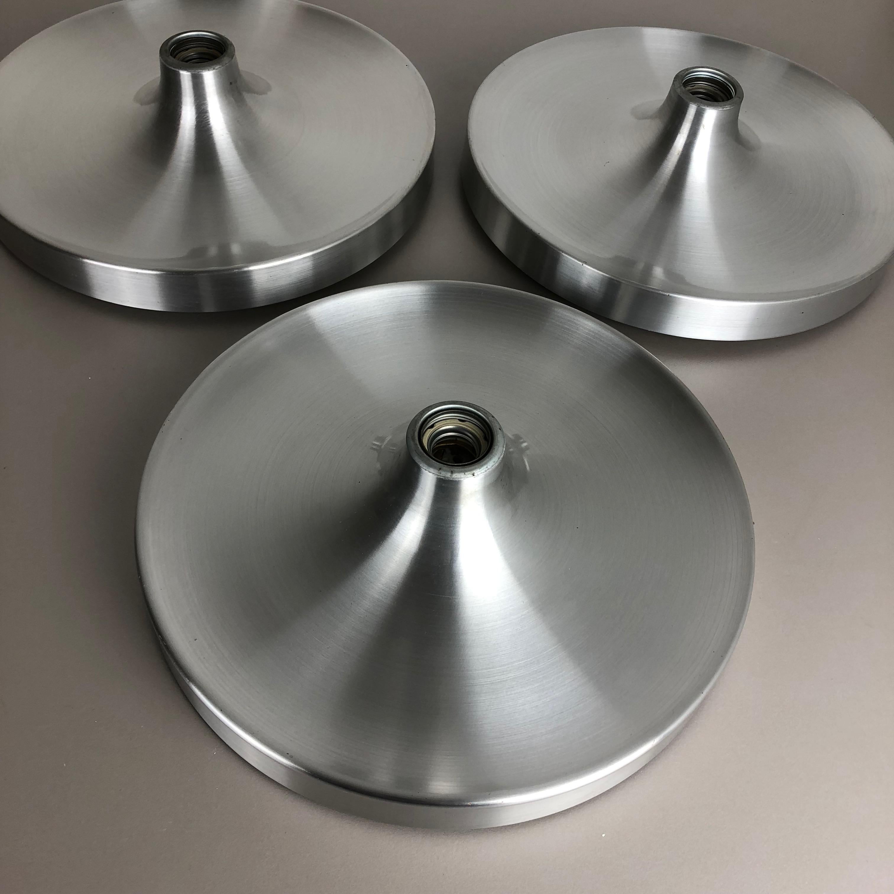Set of Three Silver 1960s Charlotte Perriand Disc Wall Light by Honsel, Germany 4