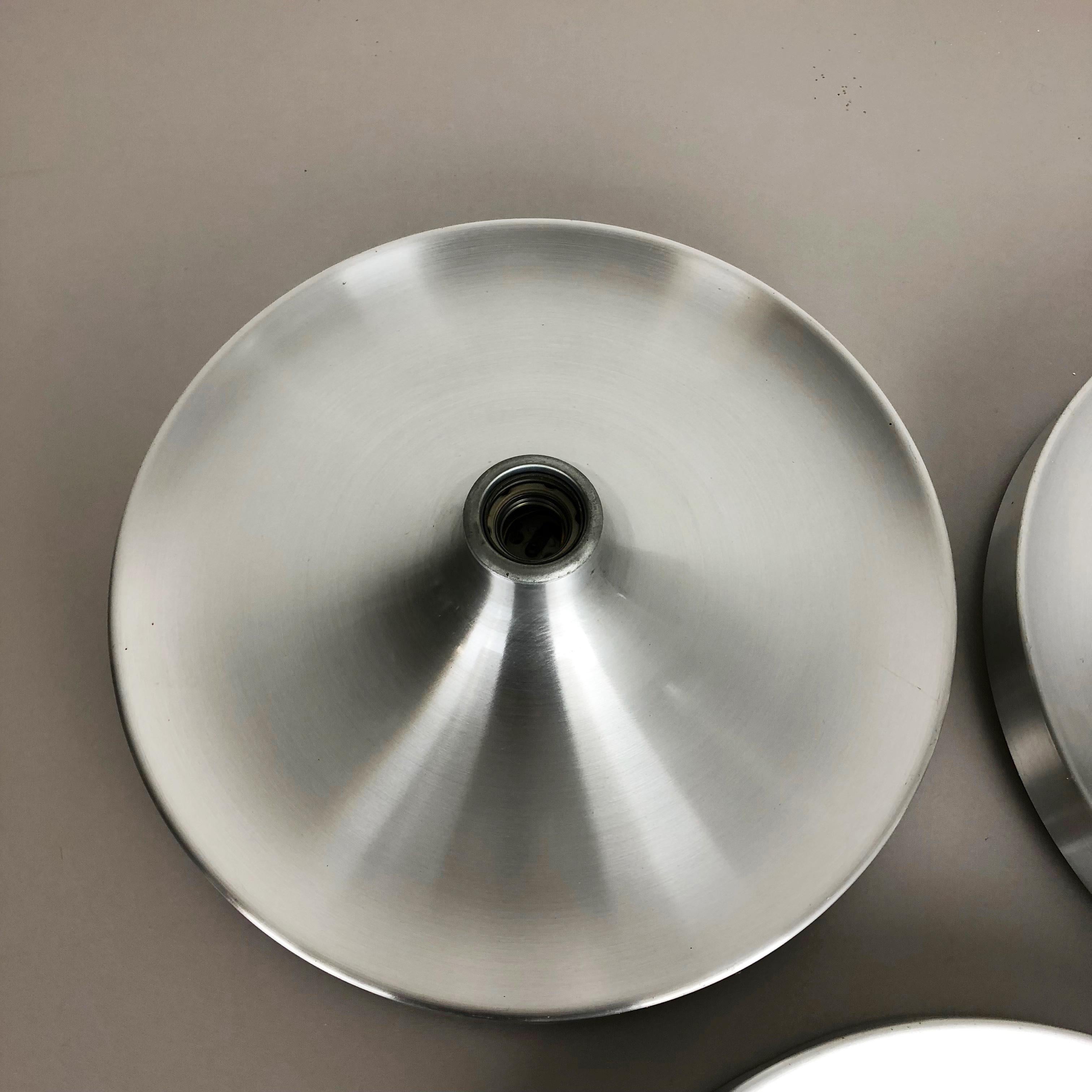 Set of Three Silver 1960s Charlotte Perriand Disc Wall Light by Honsel, Germany 5