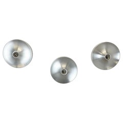 Set of Three Silver 1960s Charlotte Perriand Disc Wall Light by Honsel, Germany