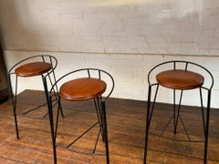 Set di tre sgabelli da bar Moon Silver di Pascal Morgue, anni '80 circa