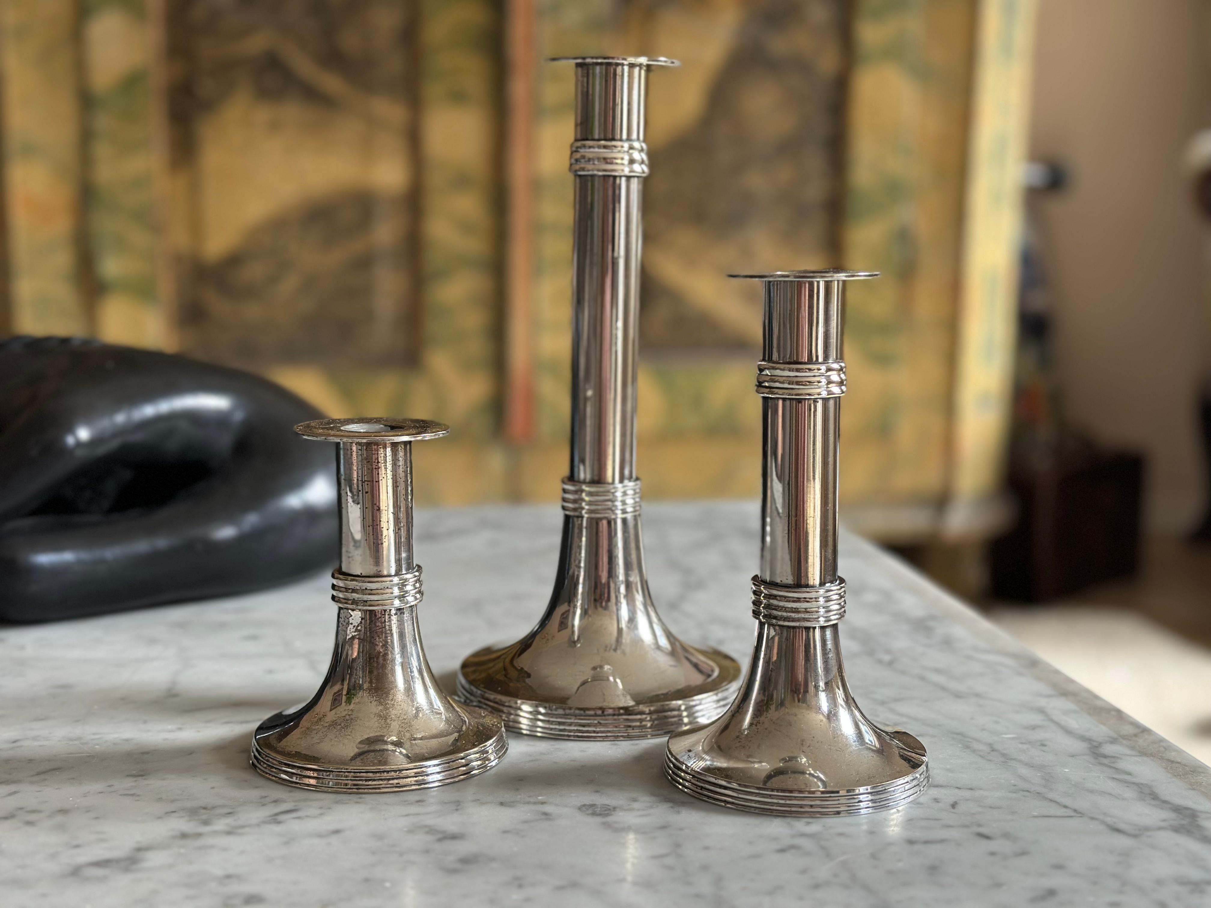 German Set of Three Silver-Plated 