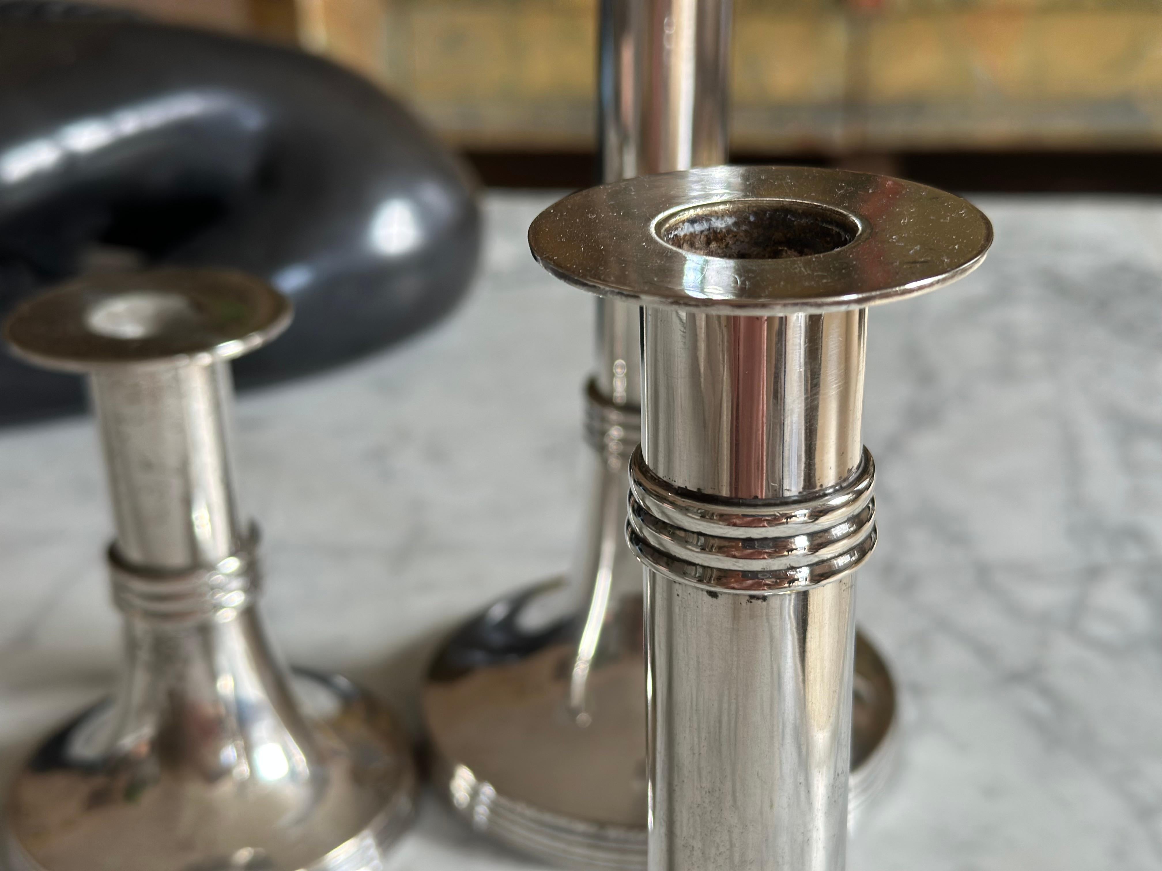 Mid-20th Century Set of Three Silver-Plated 