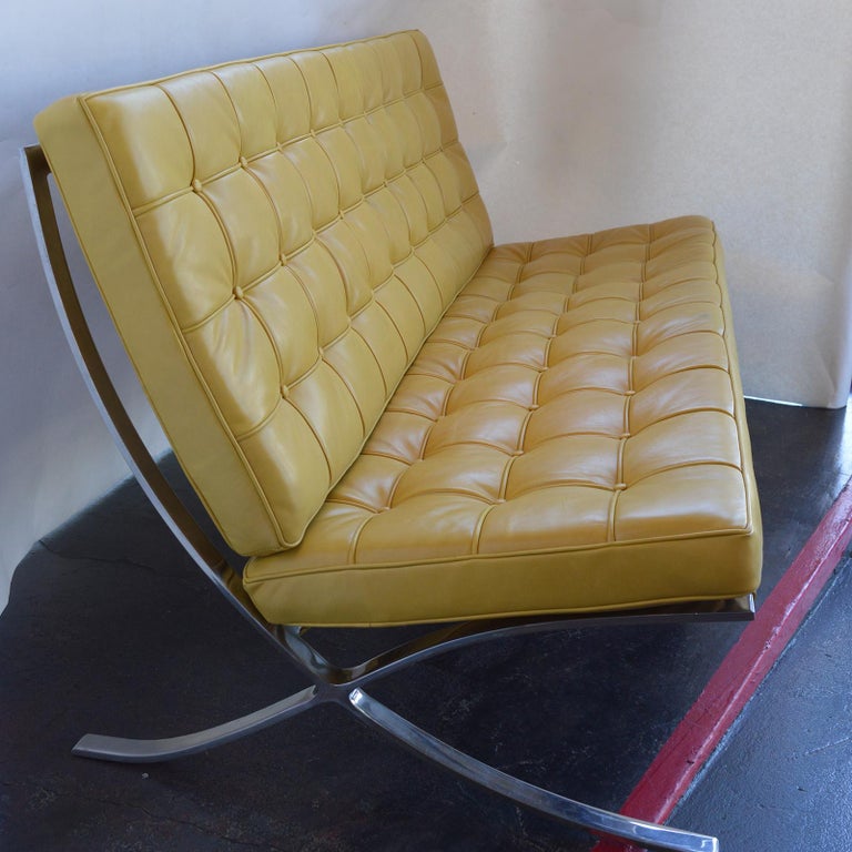 Set of Three, Sleek Barcelona Chairs and Sofa, c 1970s 3