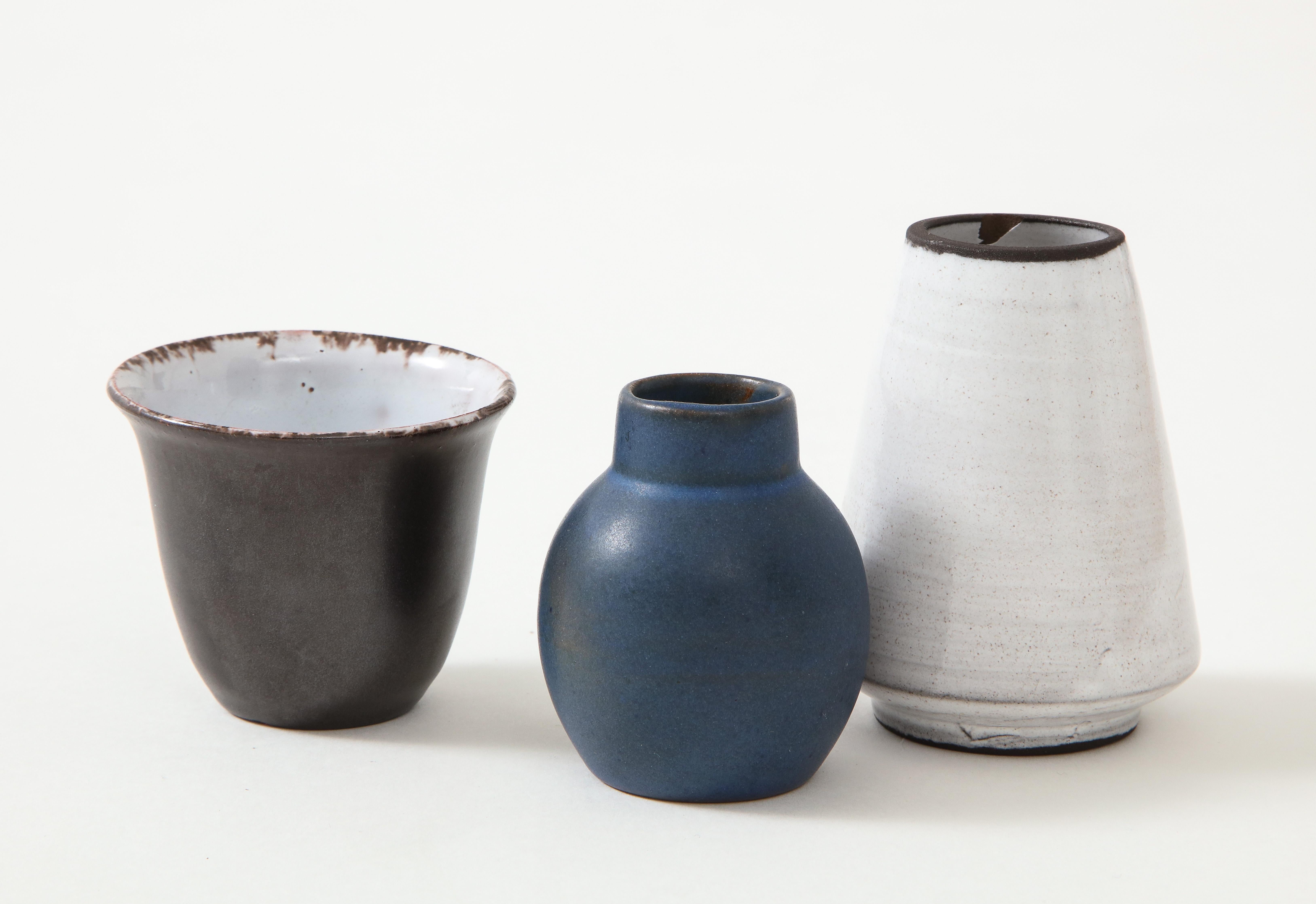 Dutch Set of Three Small Midcentury Vases, Delft, Netherlands