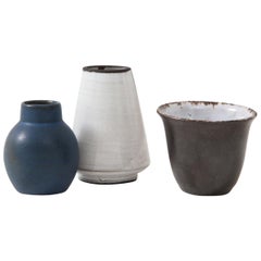 Set of Three Small Midcentury Vases, Delft, Netherlands