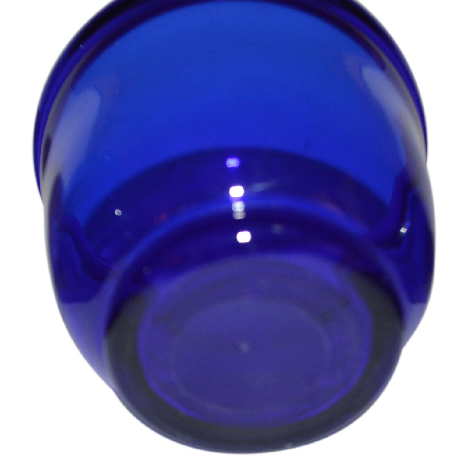 small blue glass bowls