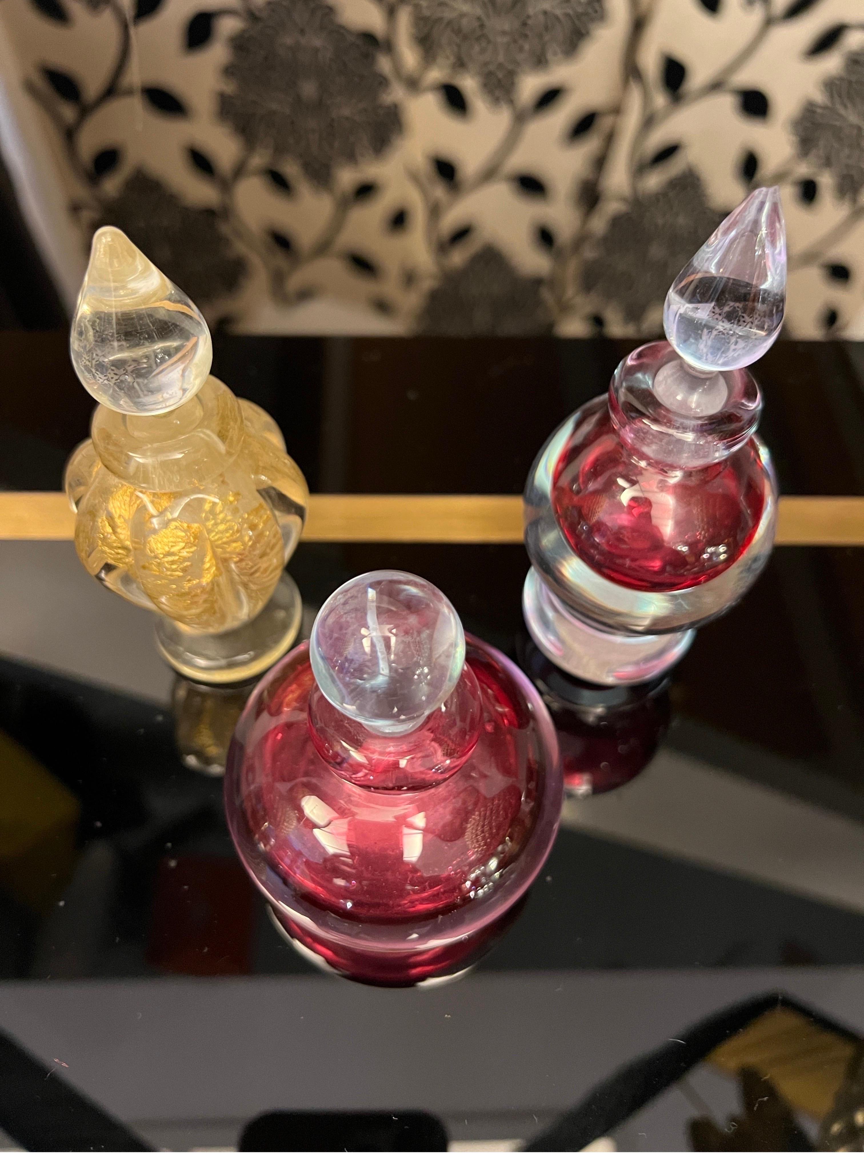 Ensemble de trois flacons de parfum Sommerso attribués à Archimede Seguso, 1950 en vente 6