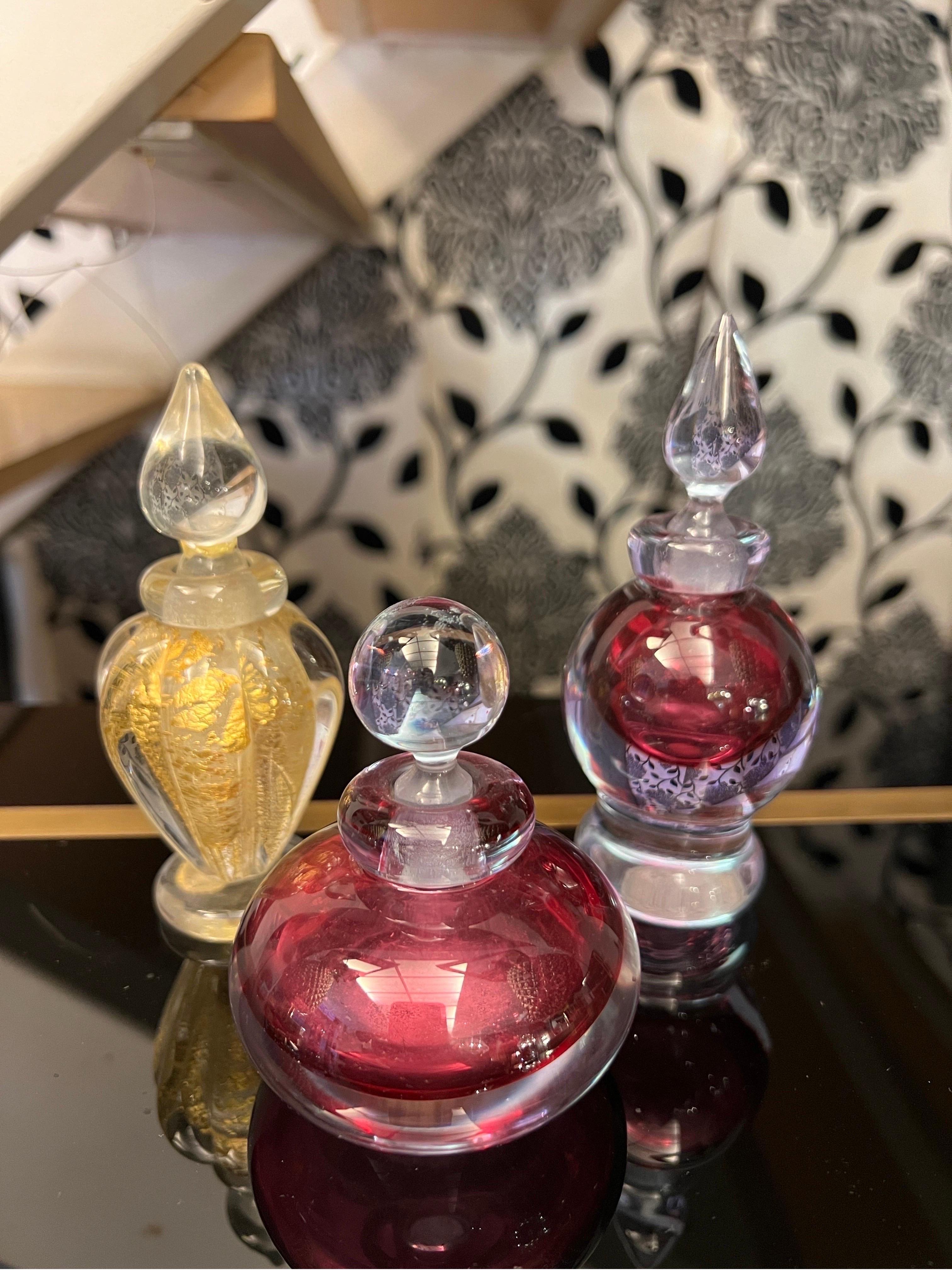 Set of Three Sommerso Perfume Bottles attributed to Archimede Seguso, 1950 For Sale 7