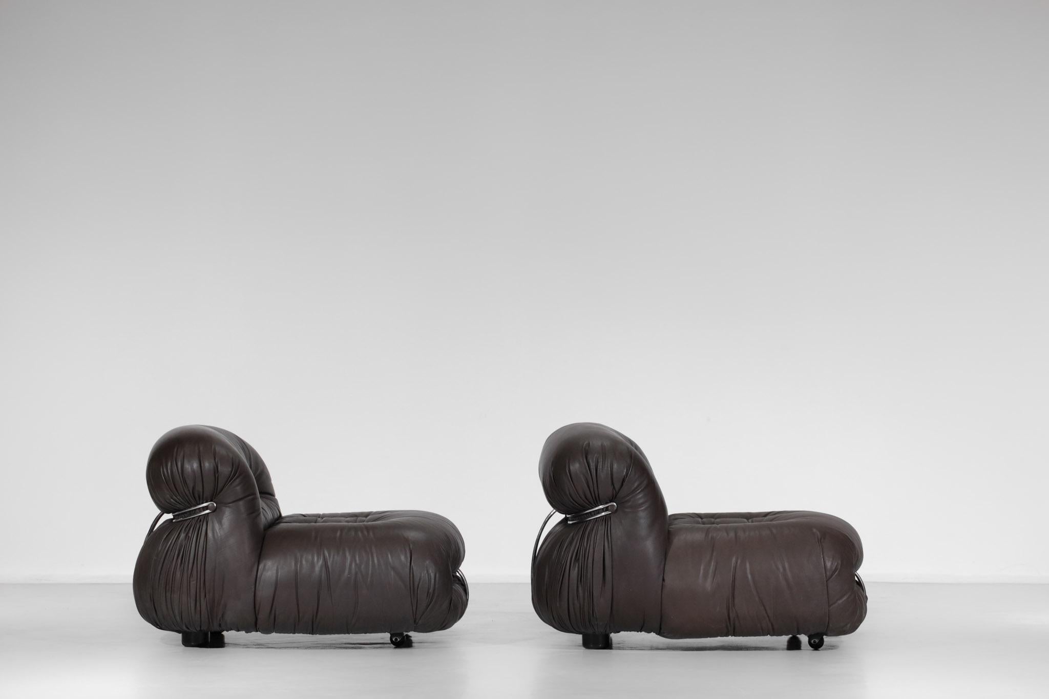 Late 20th Century Set of Three Soriana Armchairs by Tobia Scarpa Published by Cassina For Sale