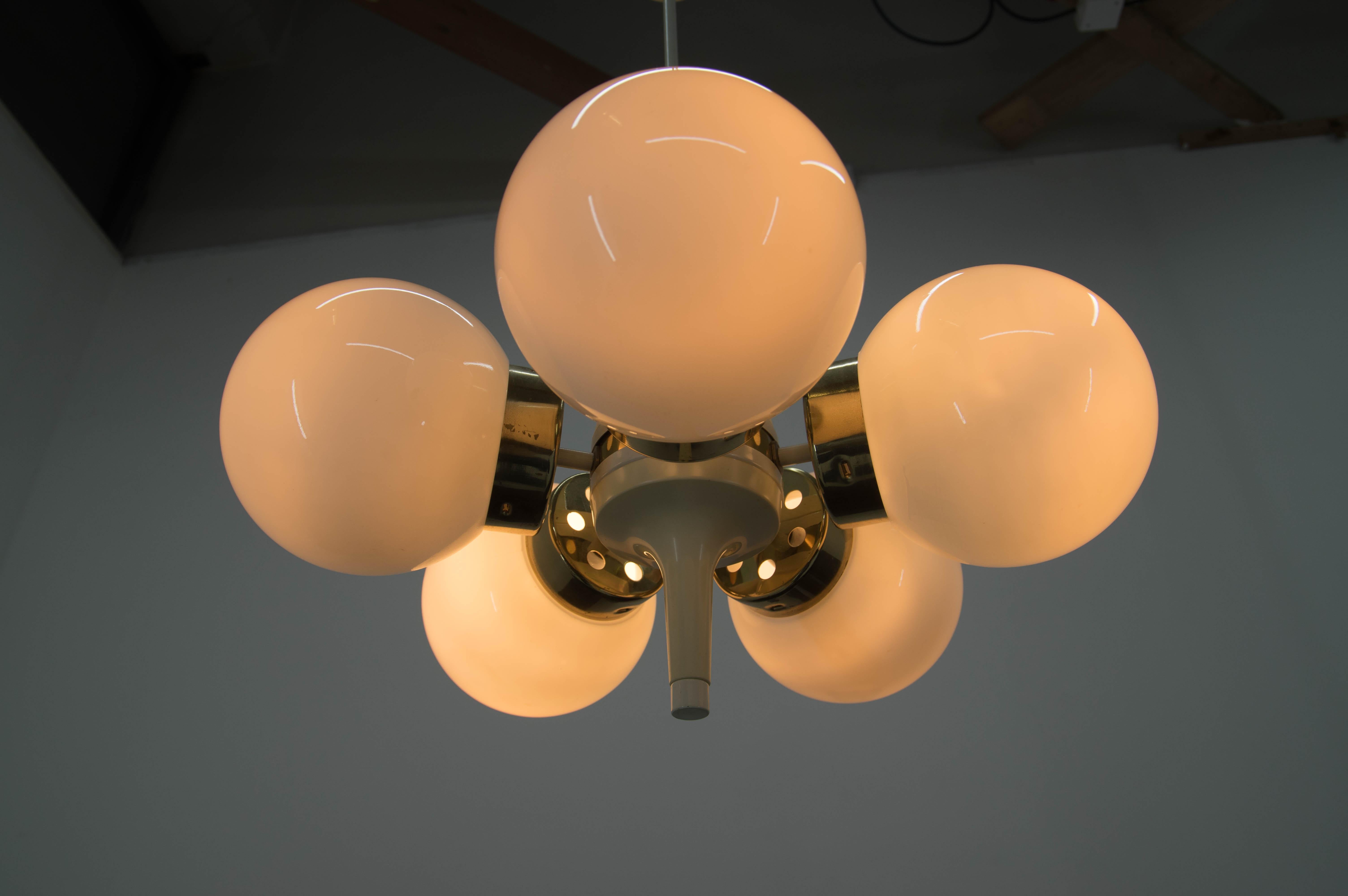 Czech Set of Three Space Age Chandeliers, 1960s For Sale