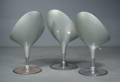Set of Three Space-Age Post-Modern Fiberglass Bar Stools, Circa 1980s.
