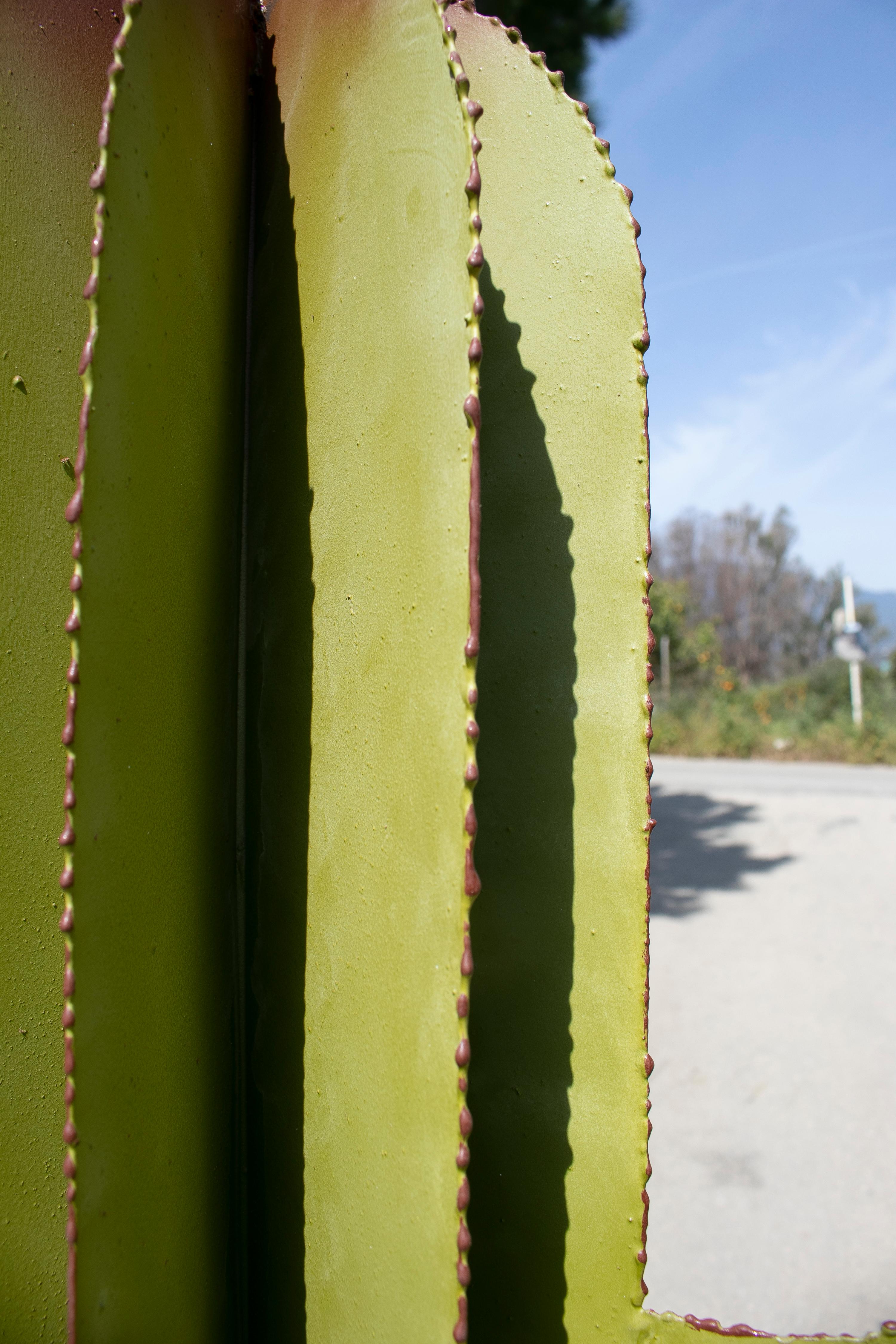 Ensemble de trois sculptures de jardin espagnoles en fer représentant des cactus en vente 8