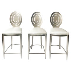 Set of Three Spiral Backed Bar Stools