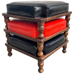 Vintage Set of Three Stackable Footstools by Ethan Allen