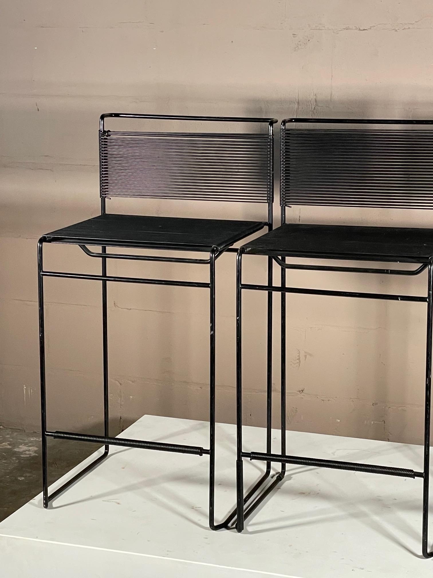 Set of Three Stackable Spaghetti Bar Stools by Belotti for Flyline, Italy, 1970 4