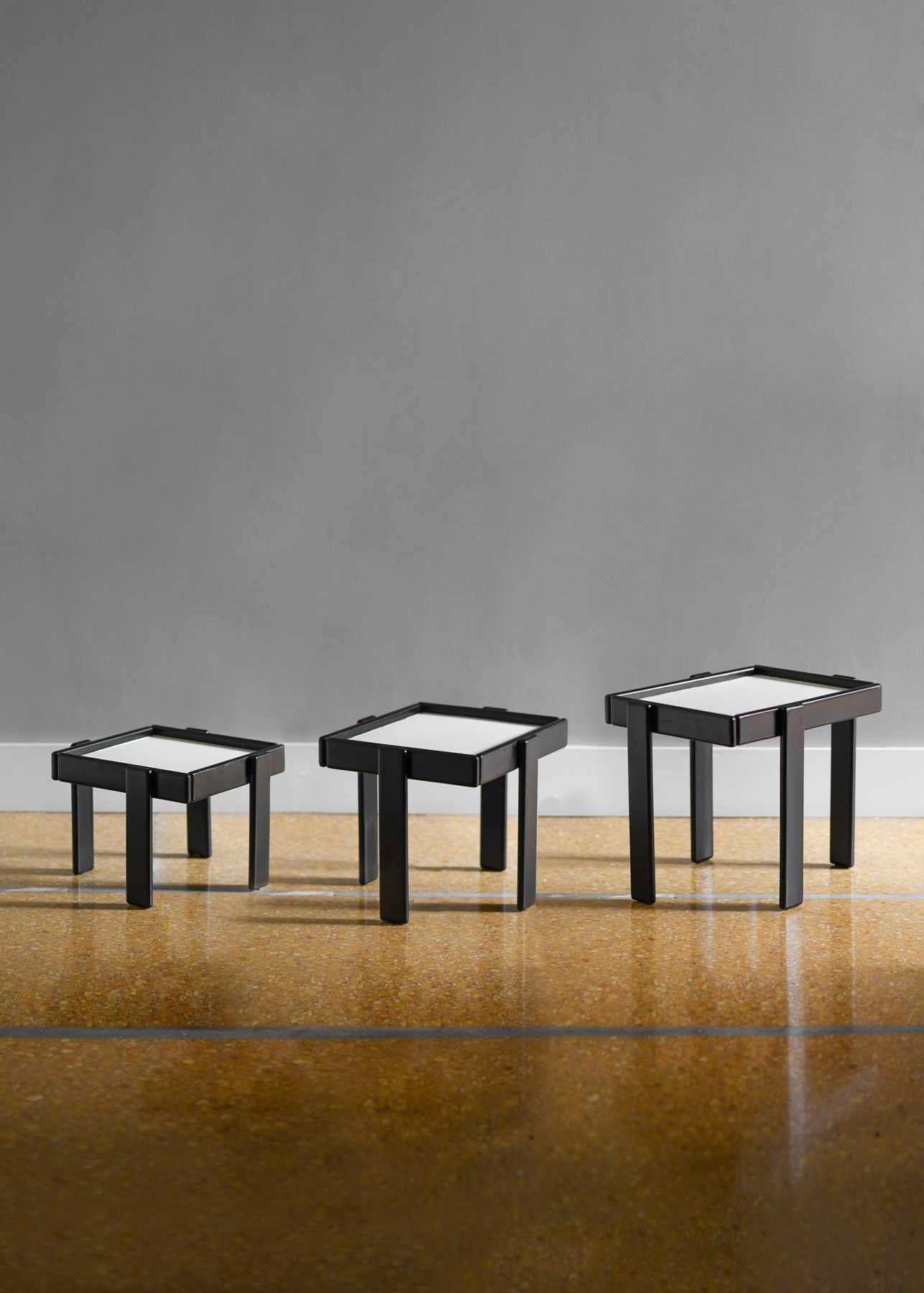 Late 20th Century Set of Three Stackable Tables by Gianfranco Frattini for Cassina, 1970