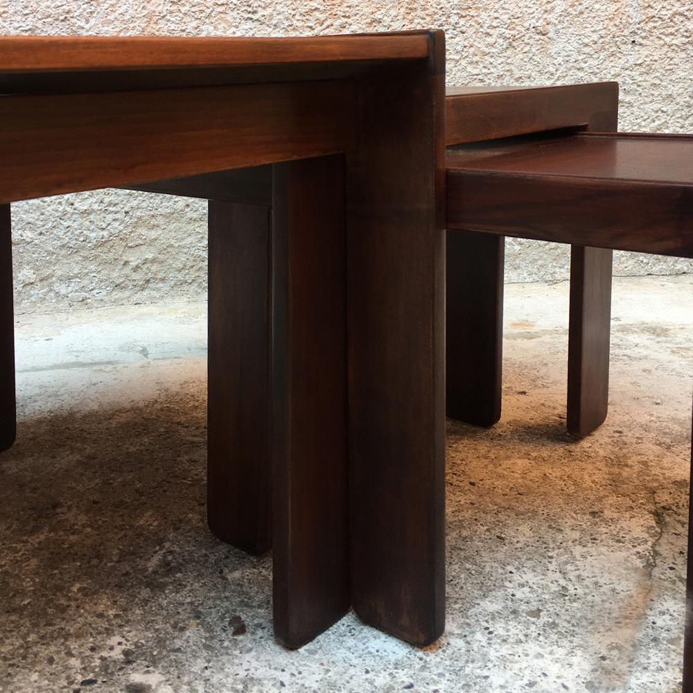 Mid-20th Century Set of Three Stackable Tables Mod.777 by Afra and Tobia Scarpa for Cassina Italy