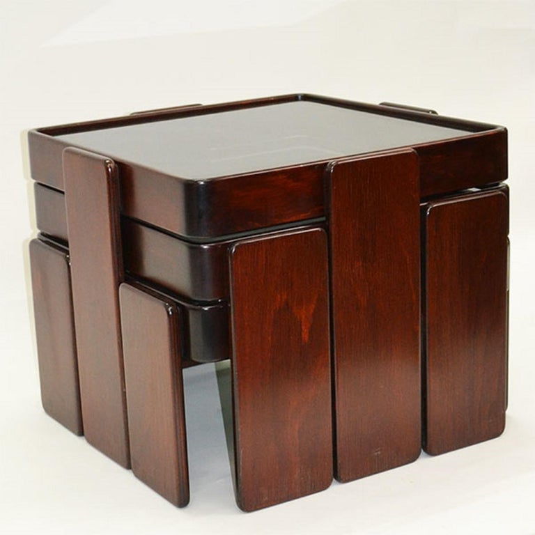 Set of Three Stacking Coffee Table by Frattini for Cassina, 1960s at