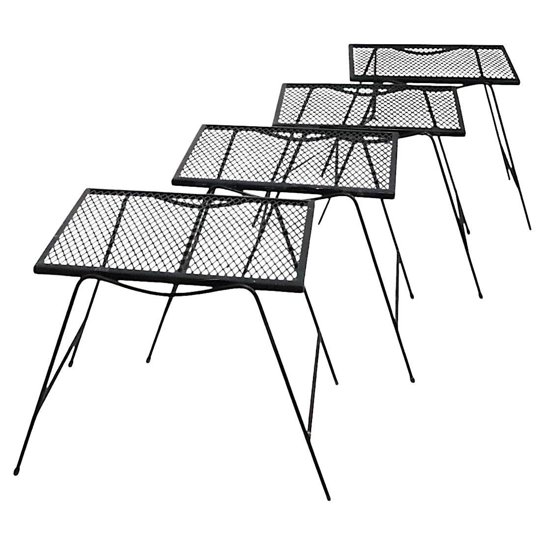 Set of Three Stacking Garden Patio Poolside Tables
