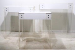 Set of Three Stacking Lucite Side Tables
