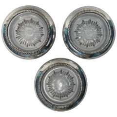 Set of Three Sterling Silver Coasters