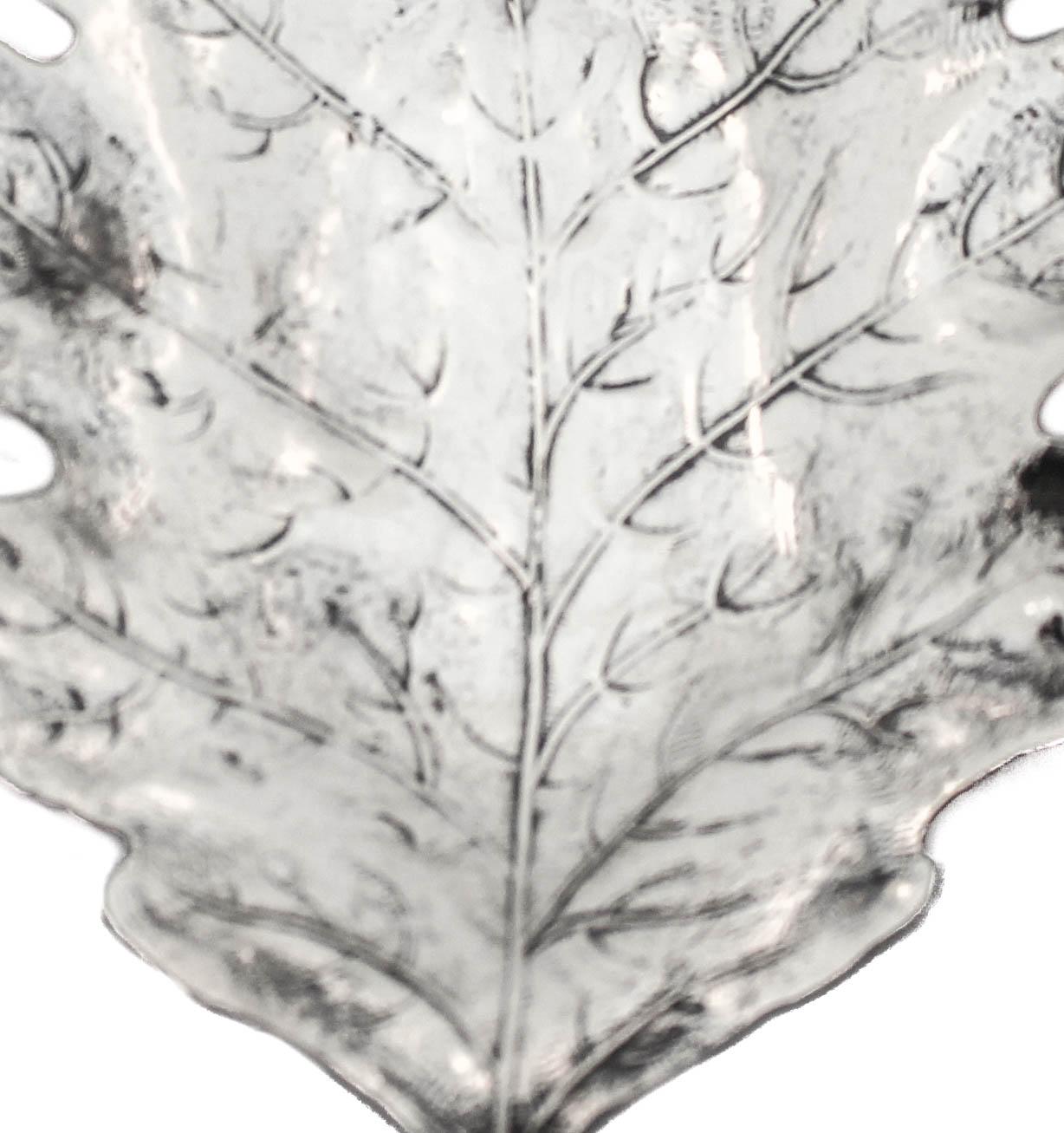 Mid-20th Century Set of Three Sterling Silver Leaves For Sale