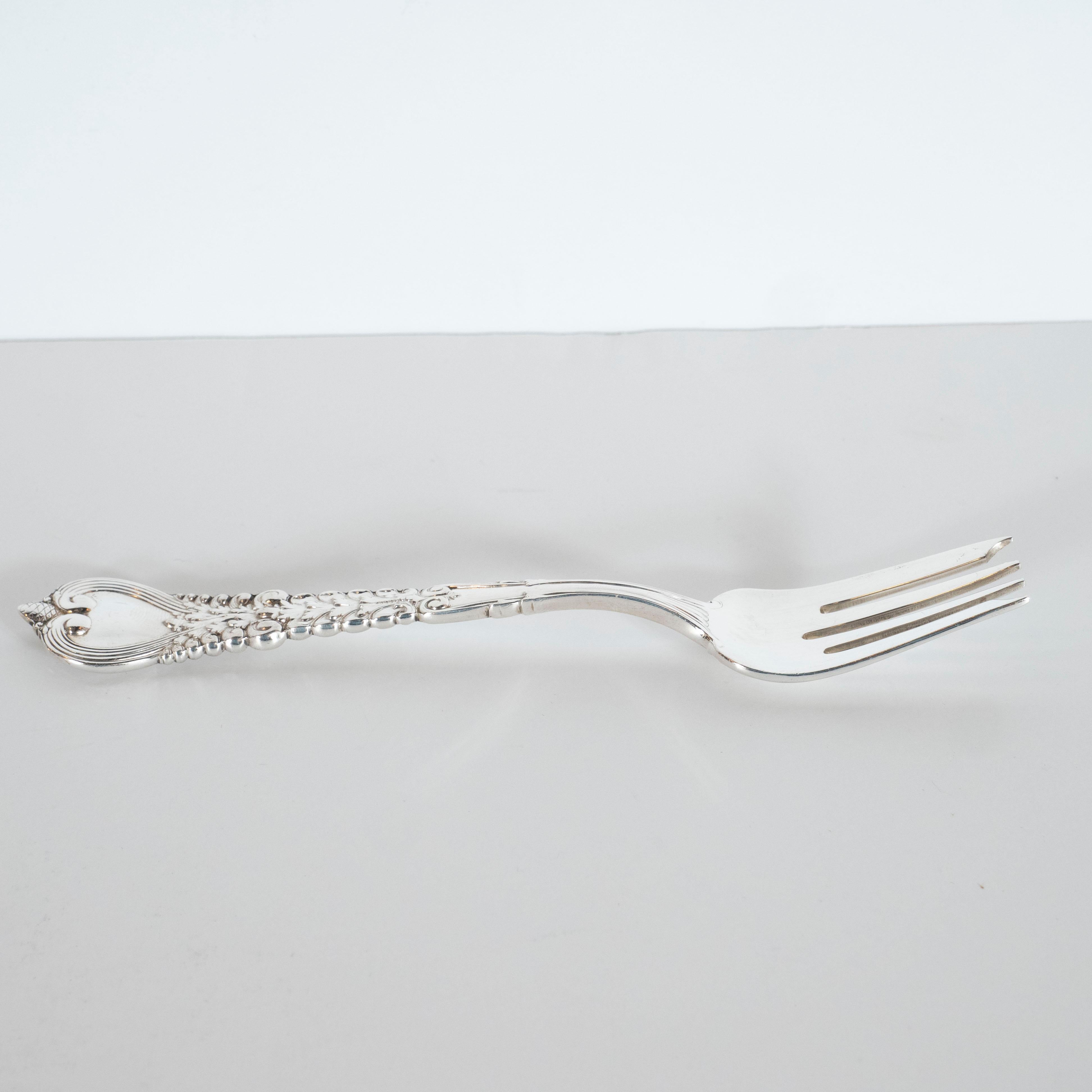 Neoclassical Set of Three Sterling Silver Small Serving Forks by Tiffany & Co.