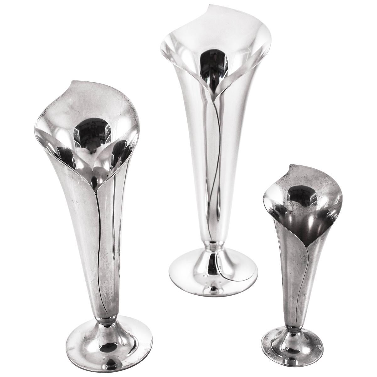 Set Of Three Sterling Tiffany And Co Vases For Sale At 1stdibs