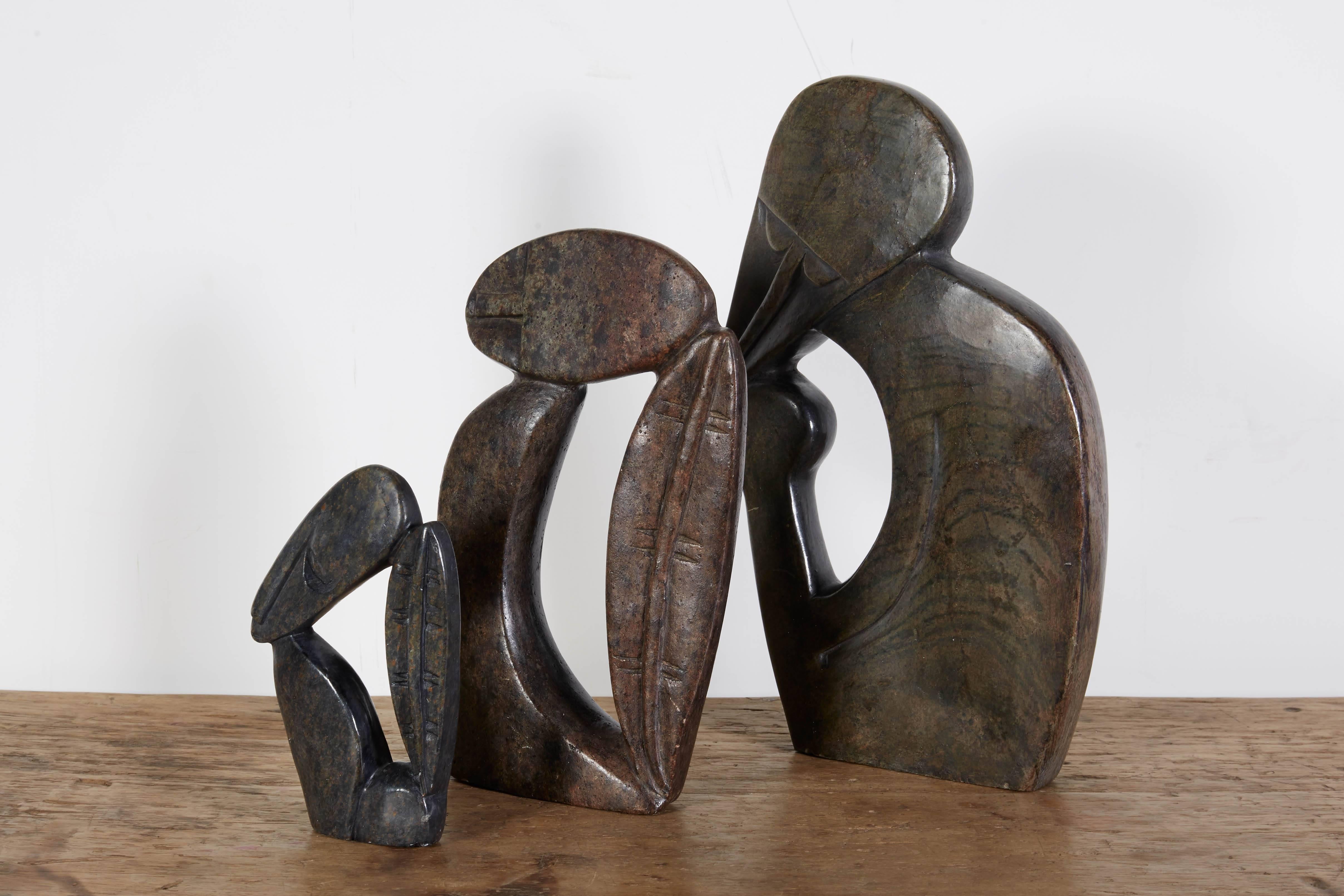 Set of Three-Stone Shona Sculptures In Excellent Condition In New York, NY