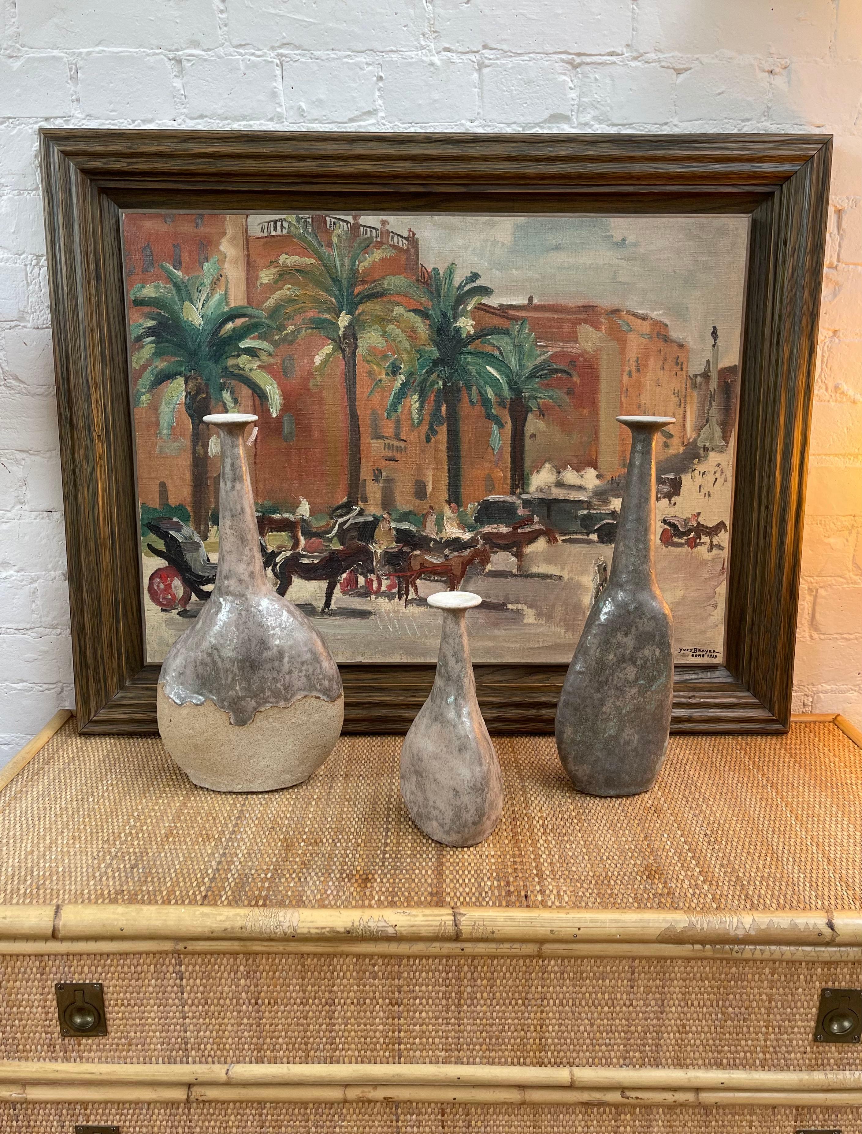 Ensemble de trois vases en grès de Bruno Gambone datant des années 1980 en vente 12