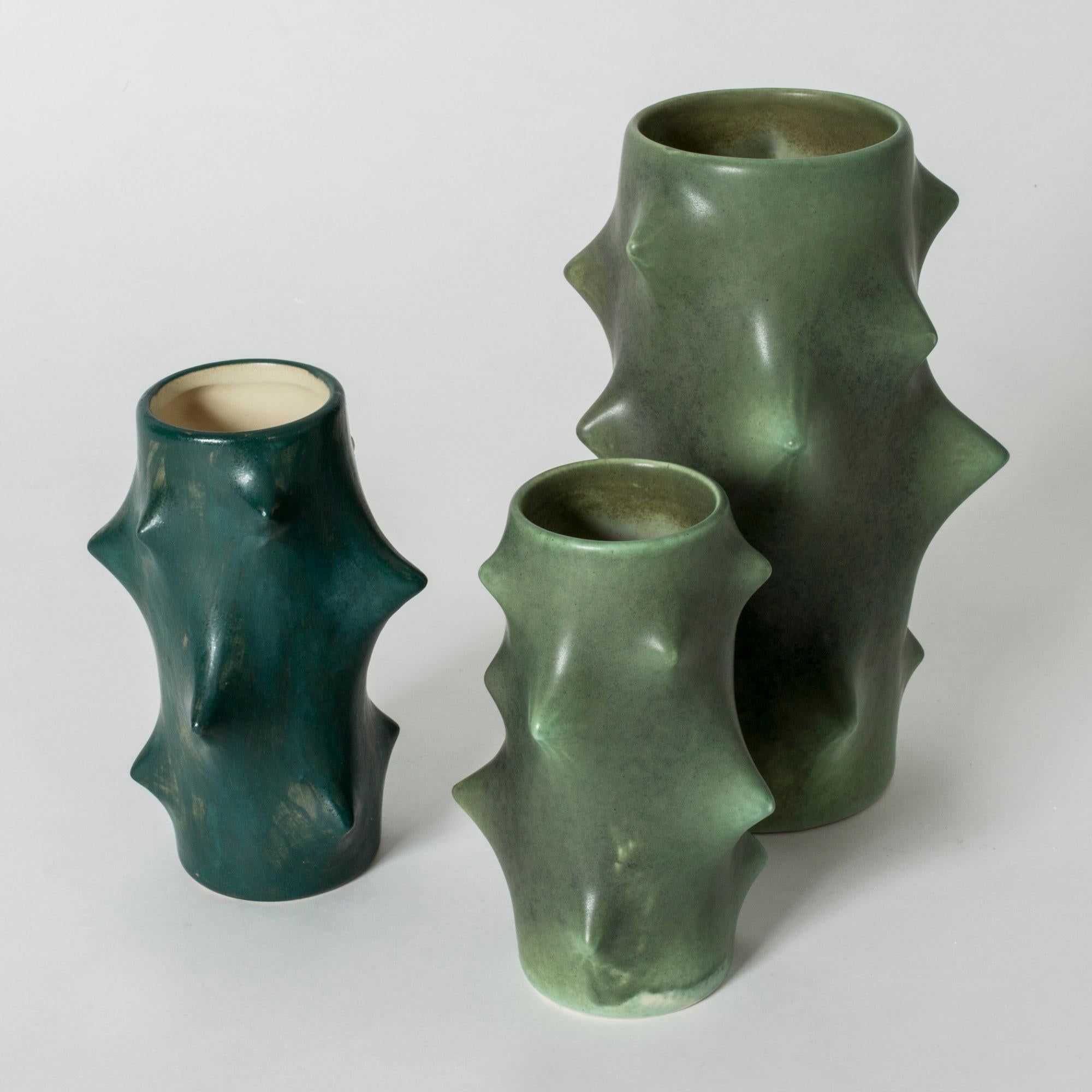 Danish Set of Three Stoneware Vases by Knud Basse
