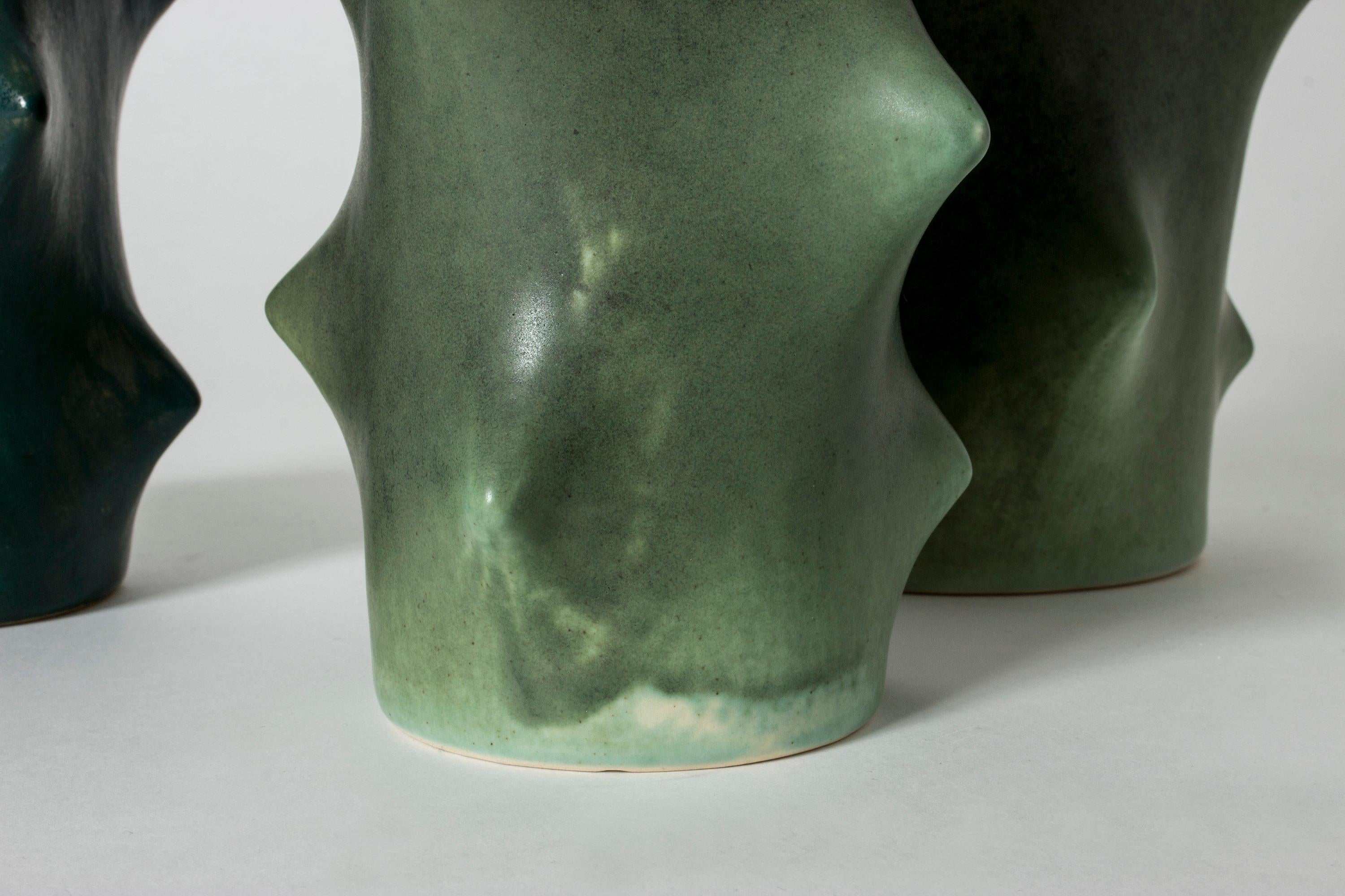 Mid-20th Century Set of Three Stoneware Vases by Knud Basse