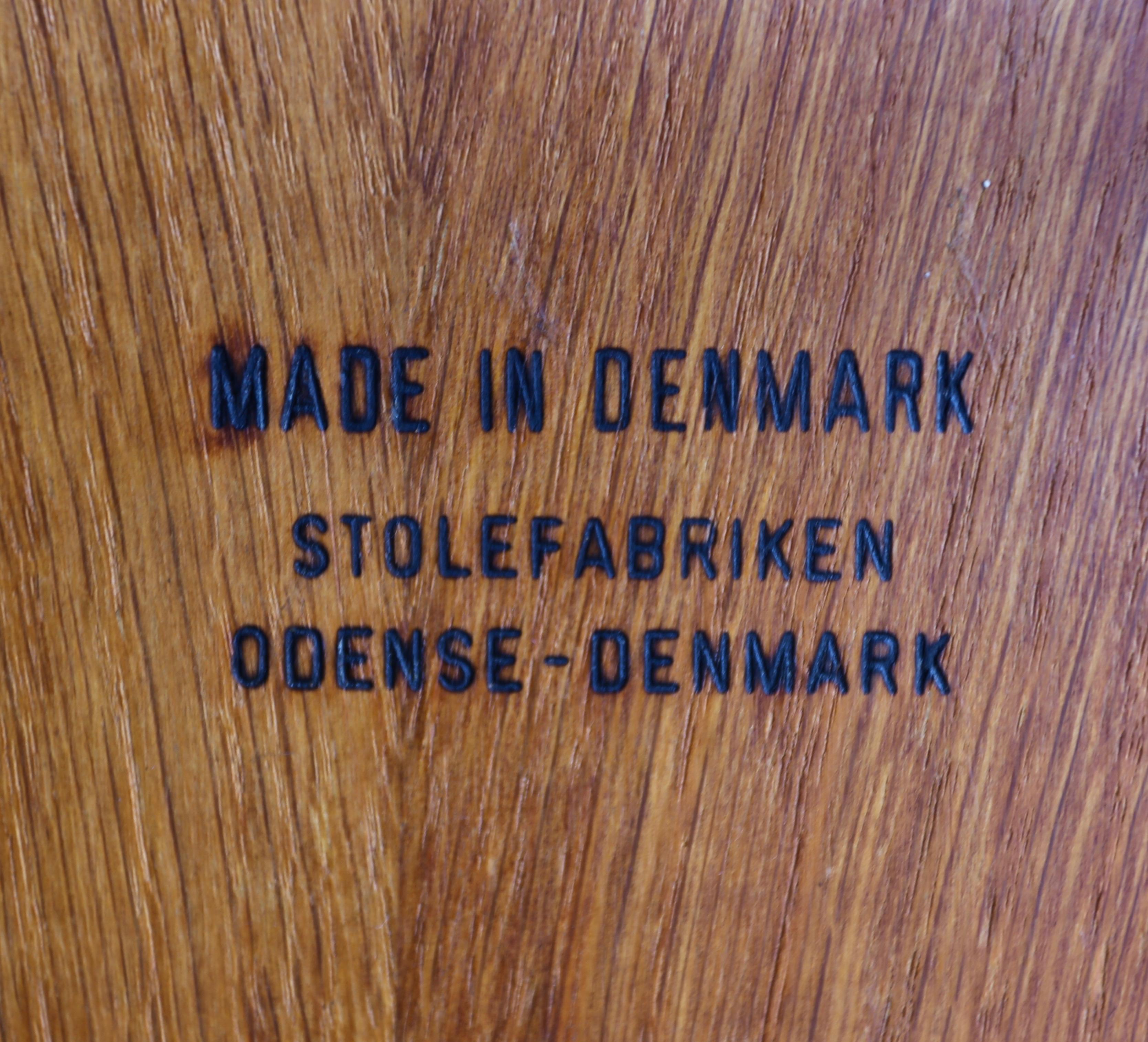 Set of Three Stools by Vilhelm Wohlert for Stolefabriken Odense, Denmark 4