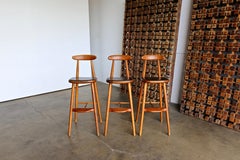 Set of Three Stools by Vilhelm Wohlert for Stolefabriken Odense, Denmark