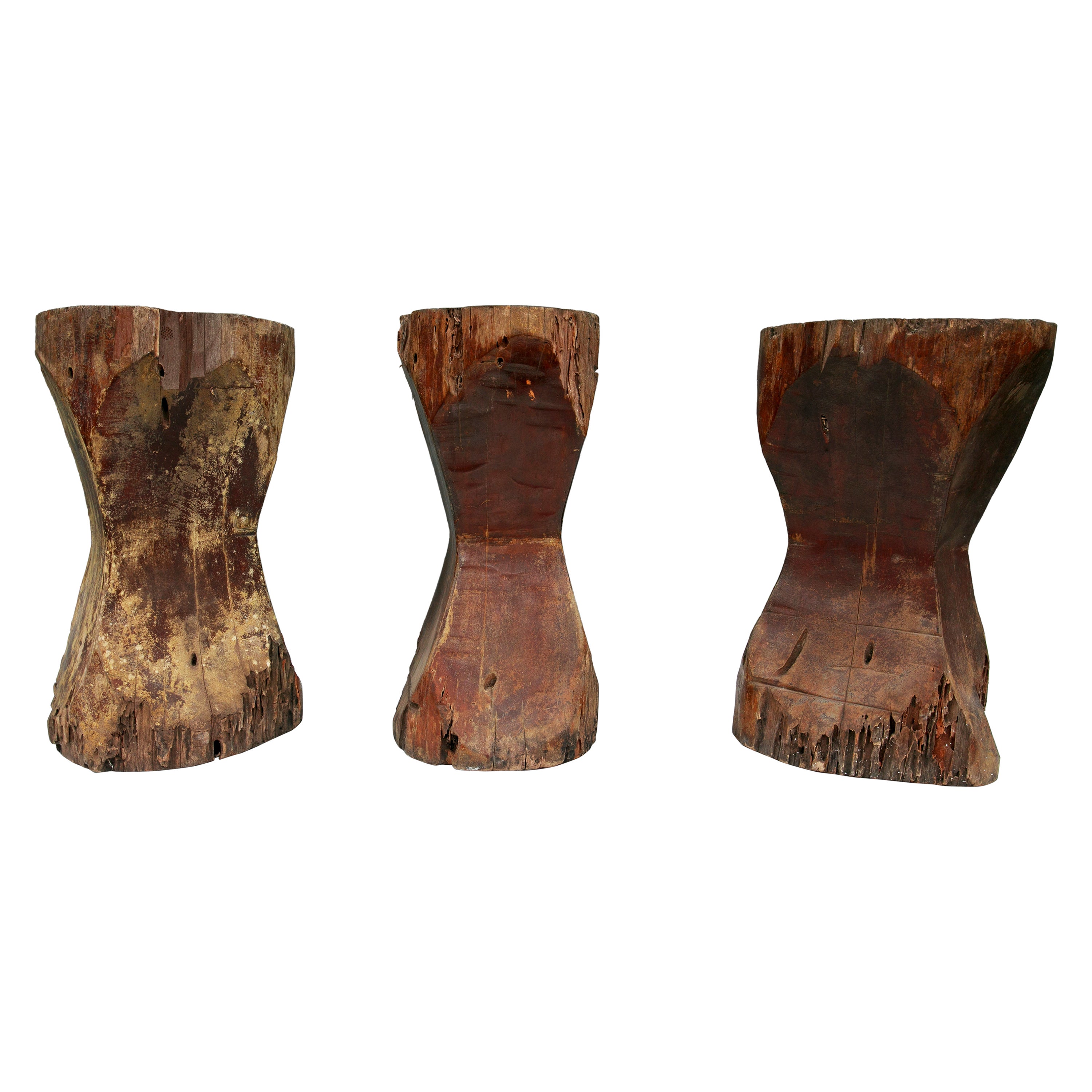 Set of Three Stools in Pequi Hardwood by Jose Zanine Caldas, 1970s