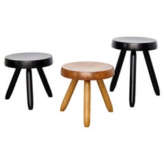 Set of Three Stools in the Style of Charlotte Perriand