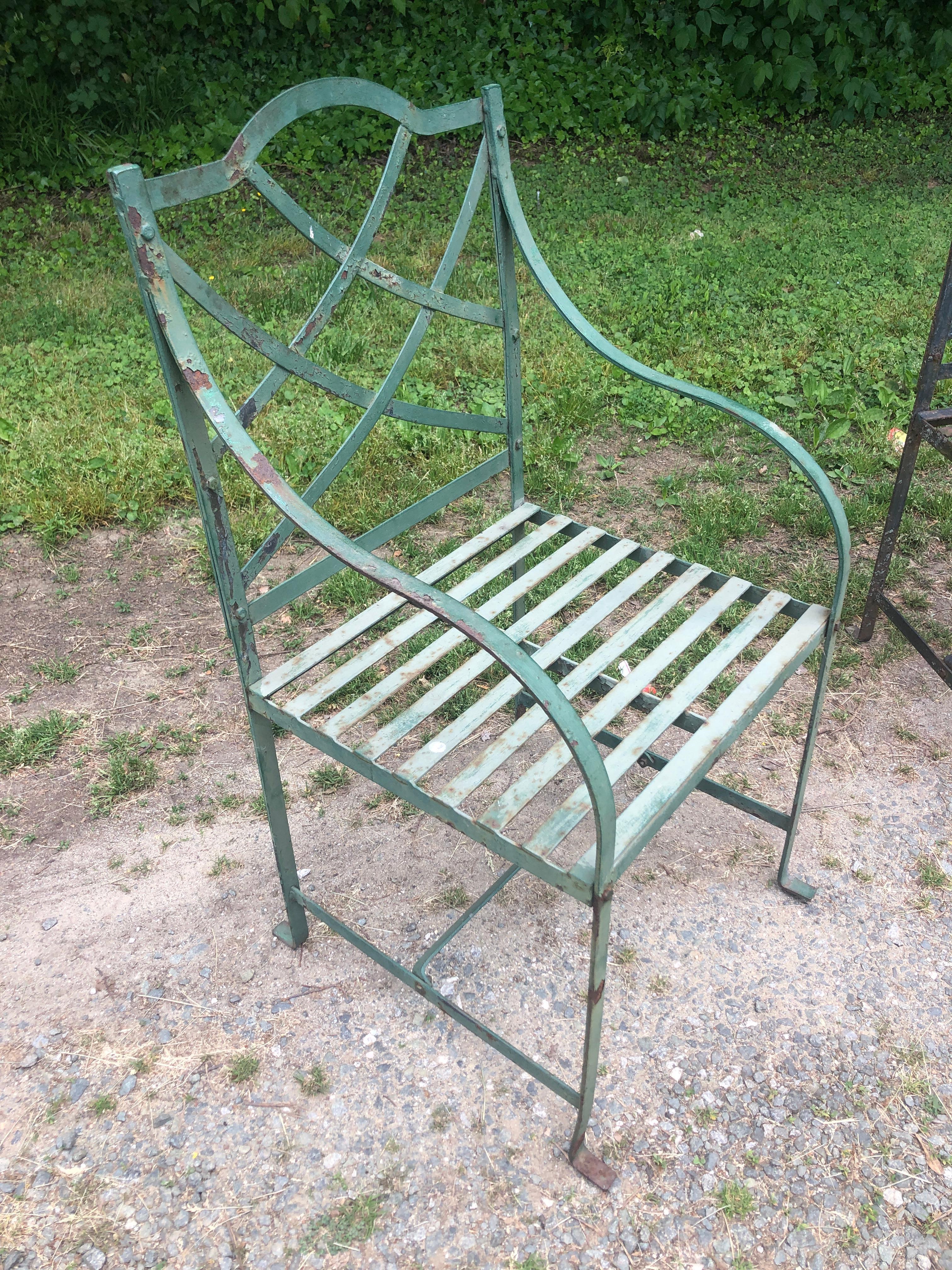 American Set of Three Strap Iron Garden Suite For Sale